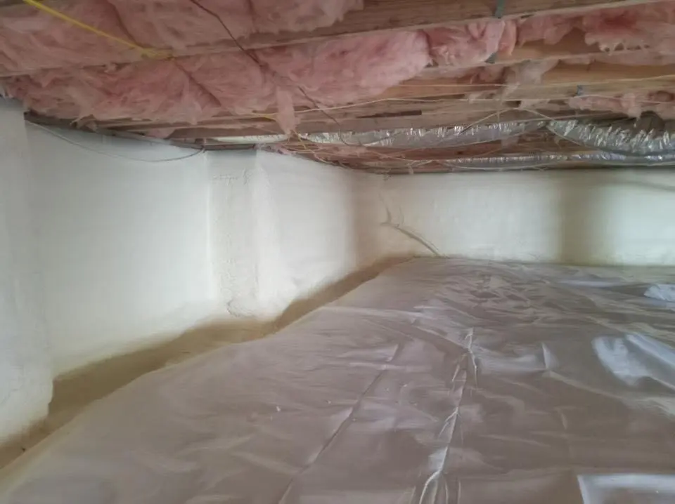 Crawl space encapsulation with closed-cell spray foam for Attic Insulation in Greenville